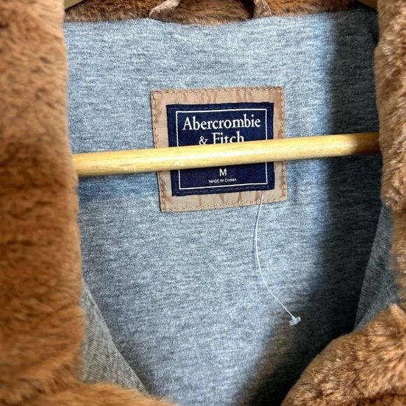 Abercrombie & Fitch Brown Fur Puffer Jacket Women - Picture 14 of 16